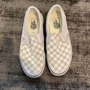 Checkered gray vans